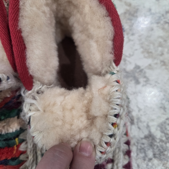 Mou Woven Lined Multicolor Knit Slip-On Eskimo Ankle Boots Size 8.5/9Free People - Picture 6 of 11